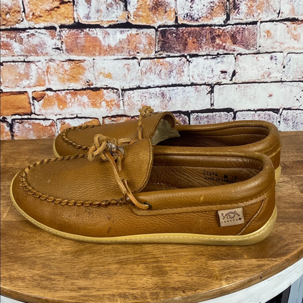 Laurentian Chief Men's Brown Leather Slip On Moccasins Sz 43 - Picture 10 of 16